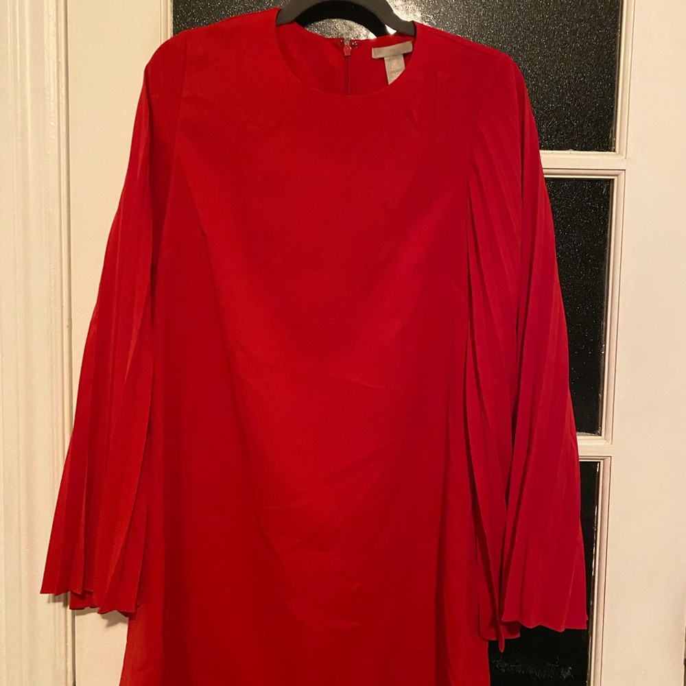 H&M Vibrant Red Long Sleeve Dress size small